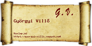 Györgyi Villő névjegykártya